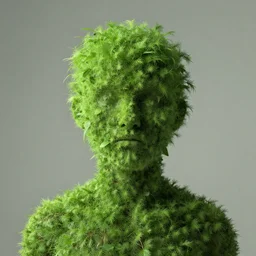 a humanoid plant with a face