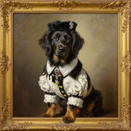 the king's german shepard portrait by greg hildebrant fancy royal baroque regal puppy in clothes oil painting high quality award winning