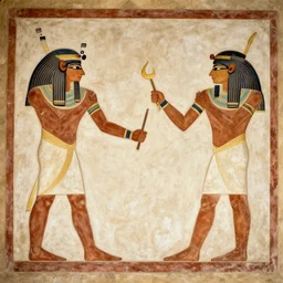 an egyptian mural depicting a sacrifice