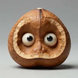 a large nut with two eyes looks with condemnation by ron cobb