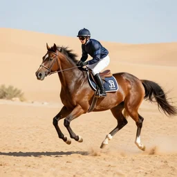 quarter horse in a desert by wlop