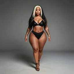 coherent, nicki minaj curvy, ultra realistic full body portrait, concept design, contrast, kim jung gi, greg rutkowski, zabrocki, karlkka, jayison devadas, trending on artstation, 8 k, ultra wide angle, pincushion lens effect : : she's twerking, walking away