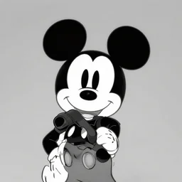 brian griffen in mickeymouse cartoon, greyscalte comic