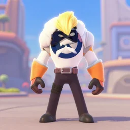sigma character from overwatch in the style from pixar.