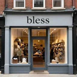 a store front that says bless