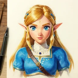 portrait of Princess Zelda from Breath of the Wild, by Artgerm and RossDraws