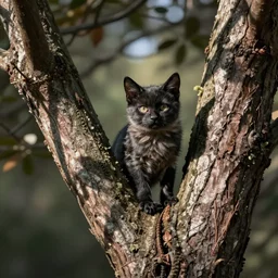 a bat kitten, in a tree, 200m f8