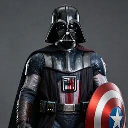 Darth Vader as Captain America, highly detailed, 4k HD, hyperdetailed