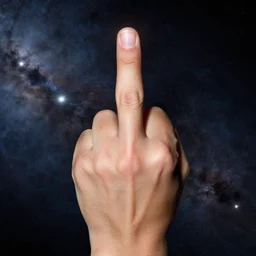 the middle finger of god, space telescope composite photograph, astronomical image
