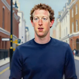 a painting of mark zuckerberg in the style of yuukoku no moriarty, in london
