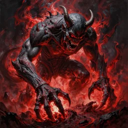 Bodyhorror demon titan claws burrowing into the ground red aura surrounding the area, hellish energy, painted by Zdzisław Beksiński, expressive beautiful painting, award winning, trending on artstation, deviantart, mastercraft, raytraced, detailed, high quality, key visual, sharp, backlit, gorgeous lighting, HDR, ultrahd, 4k, 8k, ultra-high resolution