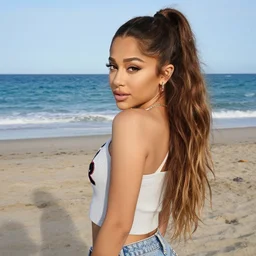 ariana grande on the beach