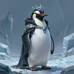 anthropomorphic evil penguin, dark clothes, icy landscape, portrait, dnd, mystical, character, fantasy, intricate, elegant, digital painting, artstation, concept art, smooth, 8 k frostbite 3 engine, ultra detailed, art by artgerm and greg rutkowski and magali villeneuve