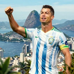 rio de janeiro celebrating ronaldo, 8 k, matte painting, trending artstation, octane render
