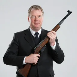 nigel farage holding a rifle, photograph, hd