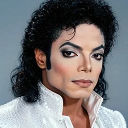 dynamic macro head portrait of beautiful! michael jackson super hero in white sequined jacket by john romita senior comic, illustration, photo real