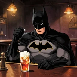 batman drunken in a pub