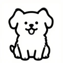 funny dog illustration, simplified black line art on white background, behance, devianart, artstation, dribble, creary, ello, cgsociety, drawcrowd, pixiv, concept art world, our art corner, newgrounds, doodle addicts, penup