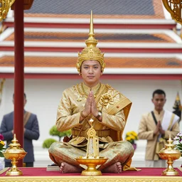 Frank Reynolds as King of Thailand, holy ceremony