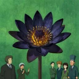 a black blooming nelumbo nucifera over a green textured background by otto dix, junji ito, hr ginger, jan svankmeyer, beksinski, claymation, hyperrealistic, aesthetic, masterpiece