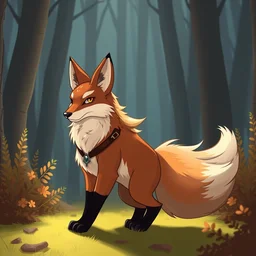 a medieval anthropomorphic fox furry fursona with a fluffy tail in a forest, backlighting, trending on artstation, cartoon, trending on furaffinity, furry art, lineless