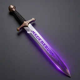 medieval broad sword, purple aura, purple inscription on blade, intrinsic design, hyper detailed, 4 k, 8 k, octane render