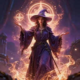 a magical witch, radiating rebirth energy, art by caspar david friedrich, power auras, sigils, tattered cloth robes, substance 3 d painter, pbr textures, physical based rendering, cinematic, hyper realism, high detail, octane render, unreal engine, 8 k, vibrant colors, smooth gradients - n 9