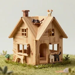 a house built from dog parts