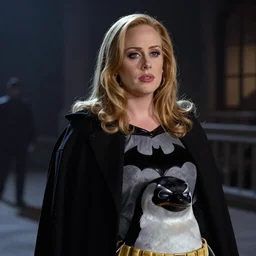 Adele as the Penguin man in Batman Returns 1992, still, high quality