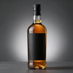 photorealistic rendering of whisky bottle for advertising, blank black label, studio light - n 4