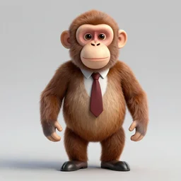 3 d render of monke putin
