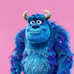 a two headed xanathar made of bioluminescence in the art style of monsters inc, crisp 8 k line art, digital painting, artstation, unreal engine, octane render, emissive lighting, concept art, matte, sharp focus, hyper realistic lighting, illustration, deep royal blue and pink color scheme, art by junto ito and shintaro kago