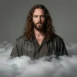 johnny sins as jesus, in clouds, portrait by greg hildebrandt, studio lighting, muted colors, by terry richardson, by frank frazetta, extreme detail, reflections, trending on artstation, 8 k