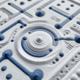 chaos pattern + technology + multi material + powder + 8k