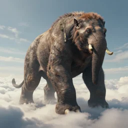 a four - legged behemoth of such size that it seems to touch the clouds, artstation