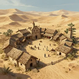 medieval desert village artstation