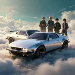 1 9 8 0's classic concept car from cyberpunk 2 0 7 7. art by jesper ejsing, feng zhu, makoto shinkai, lois van baarle, ilya kuvshinov, rossdraws. clouds by rhads. global light 3 d rtx hdr
