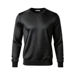 carbon fiber wool sweater, professional product shot, isolated on a pure white background, centered, entire object in frame, sharp focus, soft studio lighting