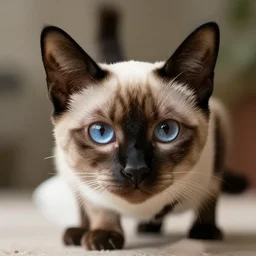 siamese cat, highly realistic digital art, raytracing