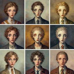 a collage of 100 different surreal charachter portraits influenced by Patricio Clarey and Heidi Taillefer rendered in marvel style. The seeds for each individual image are: [14964977, 22942767, 16380431, 1348488063, 6440415, 33976199, 7100927, 1519639]