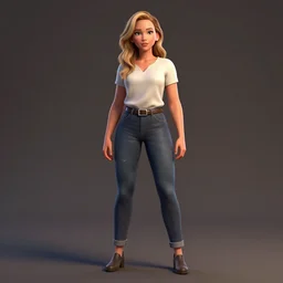 full body character jennifer lawrence trending on artstation, digital painting, nendroid, anime, disney, pixar, 8 k, hd, dof, kodak film, volumetric lighting, subsurface scattering, photorealistic, octane render