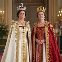 female king in full regalia with her wife