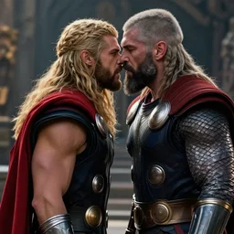 Thor kissing Kratos