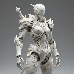 3 d octane render, ultra photorealistic, 8 k hyper detailed image unreal engine, beautiful of a mystic esoteric robot samourai cyberpunk, organic vegetal ceramic white on the art contemporary art by alphosne mucha adolf hiremy hirschl