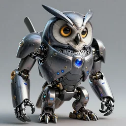 an evil, malevolent, robot mechincal owl looking at photos. this 4 k hd image is trending on artstation, featured on behance, well - rendered, extra crisp, features intricate detail and the style of unreal engine. volumetric lighting