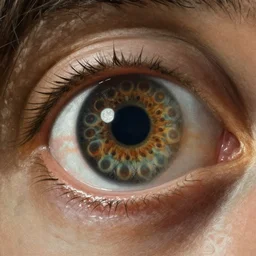 venetian painting closeup of a eyeball with many pupils by benoit b. mandelbrot
