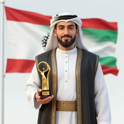 award winning digital art of saladin in front of a kurdish! flag