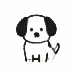 dog simple icons, black and white