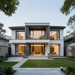 square modern mansion with a central courtyard