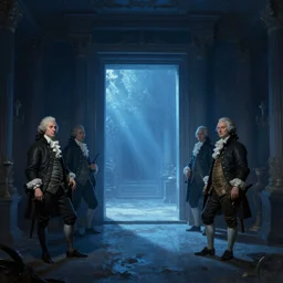 the portal to another dimension, blue light, blue tones. by henriette ronner - knip, by william henry hunt, by rembrandt, by joseph mallord william turner, by konstantin razumov, concept art,